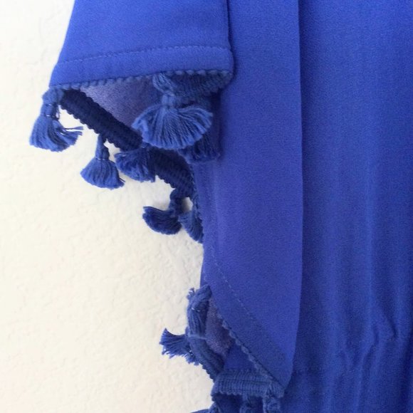 Coastal Blue Tasselled Maxi Swimsuit Coverup Size Med (8-10) NWT - Picture 9 of 11